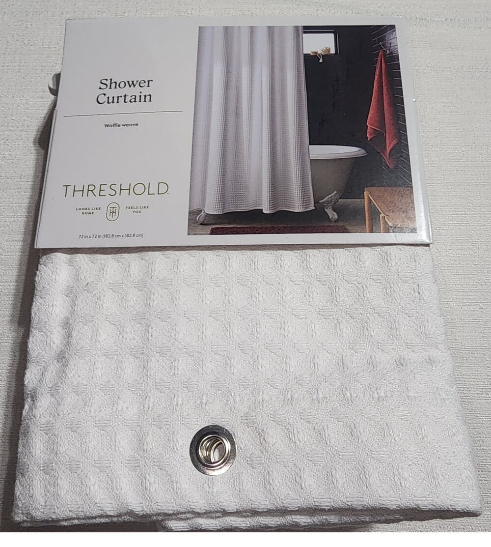 threshold shower curtains 72 x 72 waffle weave